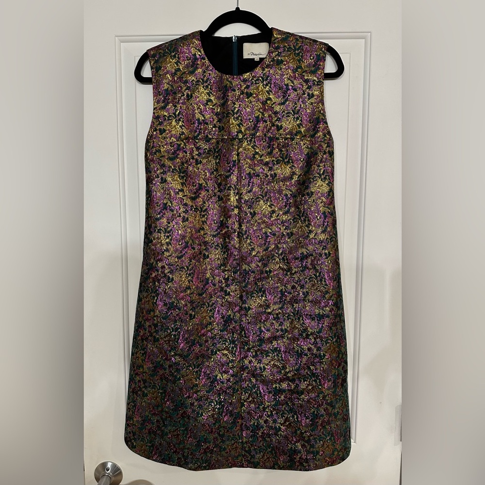 3.1 Phillip Lim Metallic Foil Printed Mini-Dress